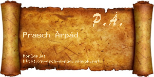 Prasch Árpád névjegykártya